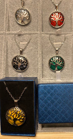 Tree of Life silver and stone pendant