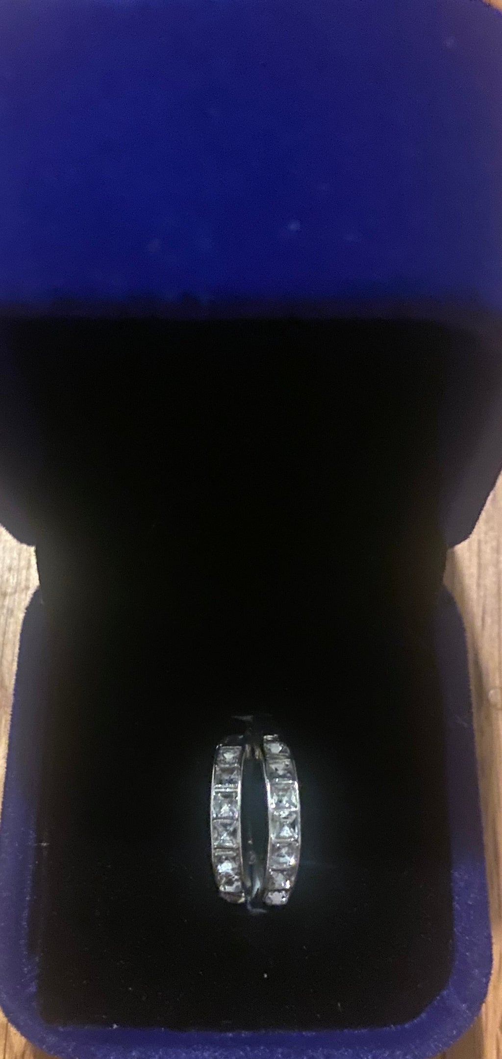 Sterling silver earrings with synthetic zirconia studs