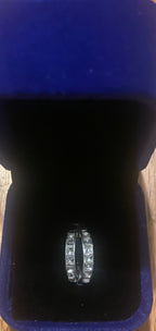 Sterling silver earrings with synthetic zirconia studs