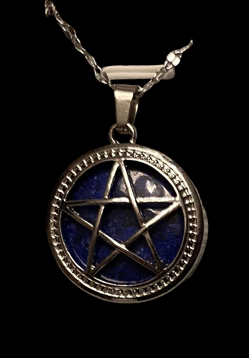 Star silver and stone pendant