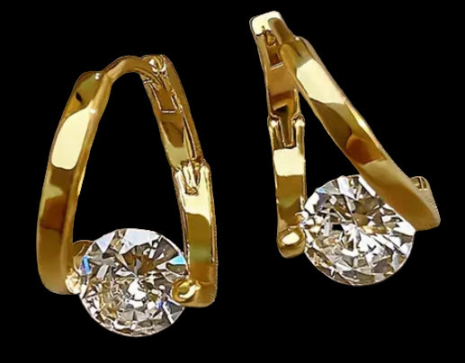Gold plated zirconia earrings