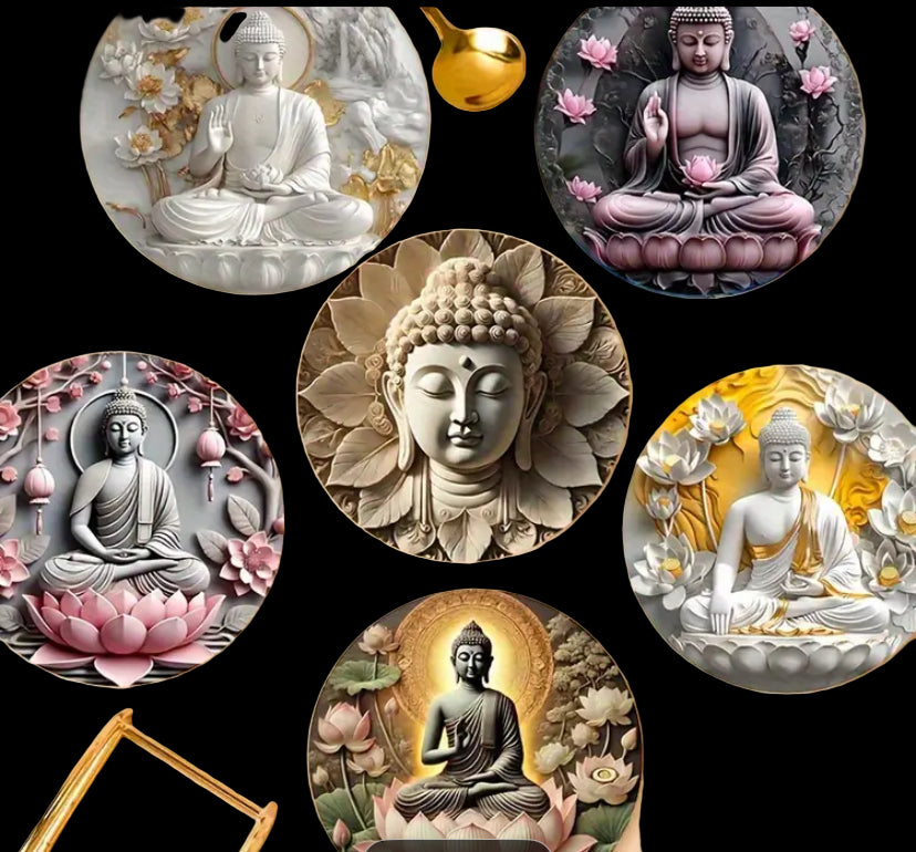 Buddha coasters 6 piece.