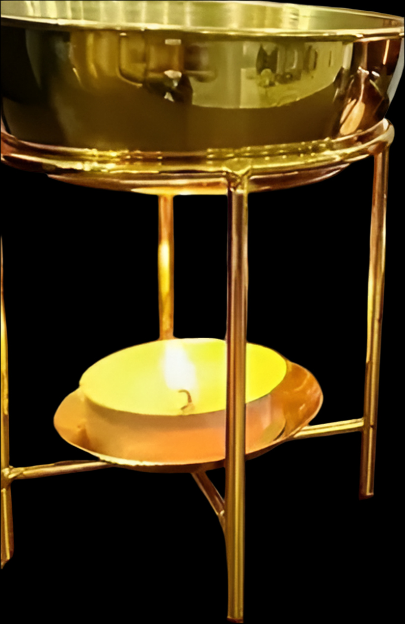 Golden stand and bowl burner
