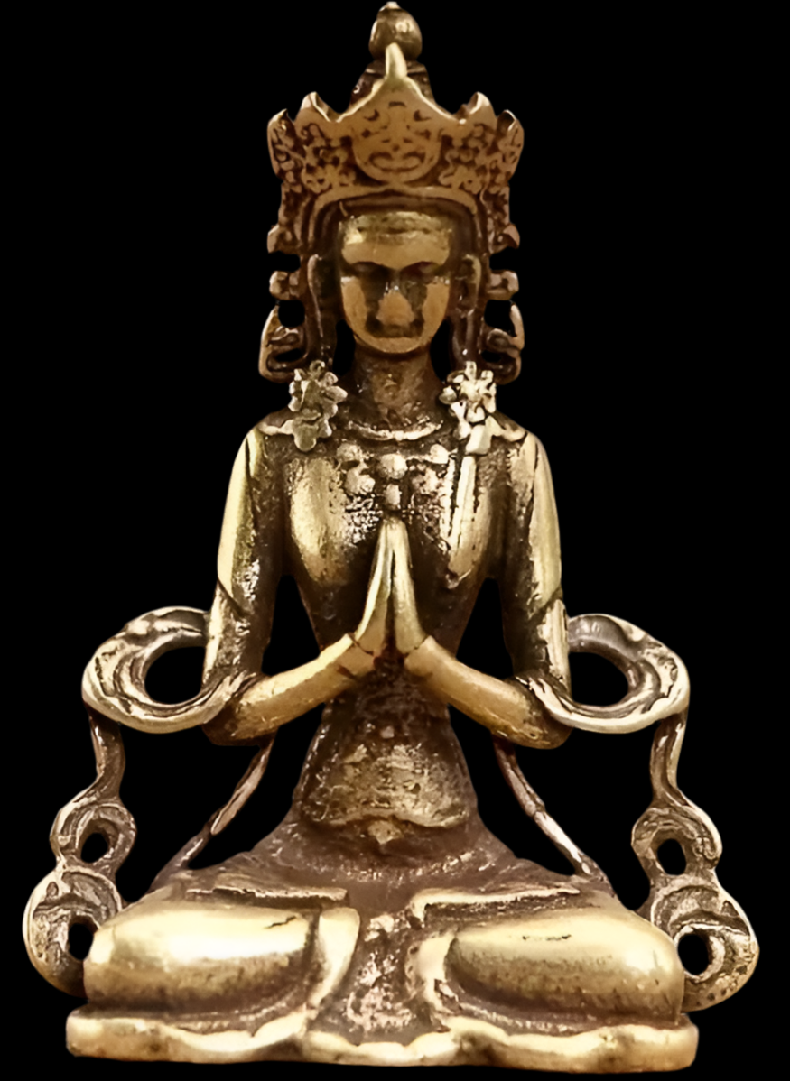 Brass miniature guanyin pendant