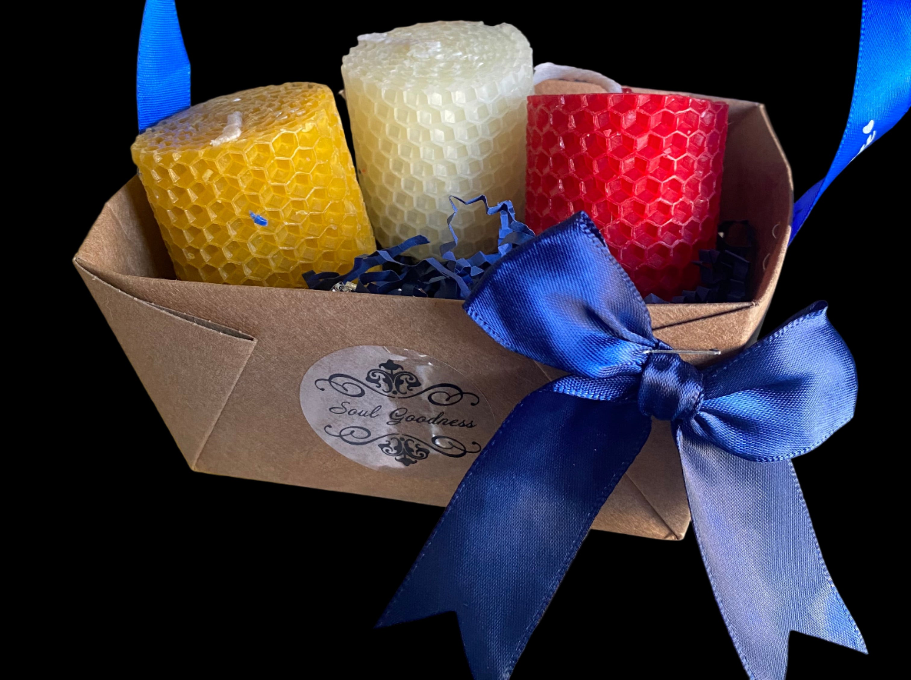 Beeswax candle gift basket