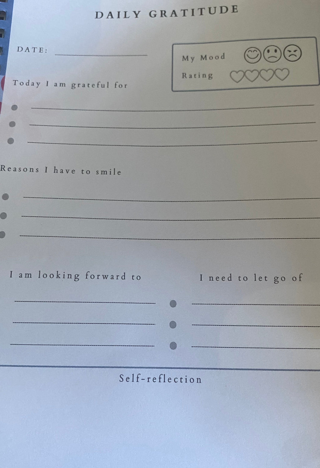 Daily gratitude journal