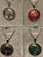 Tree of Life silver and stone pendant