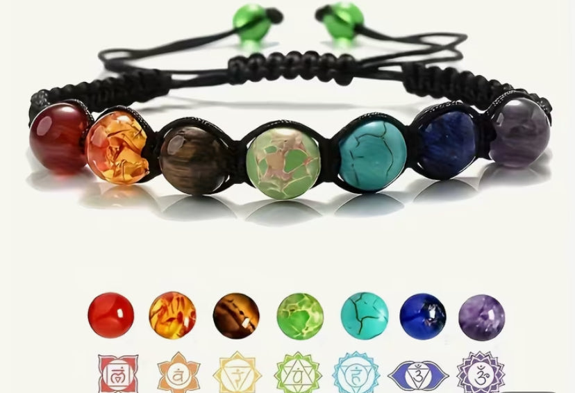 Seven chakra beaded bracelet
