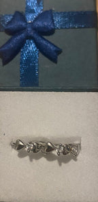 Sterling Silver heart and diamond earrings