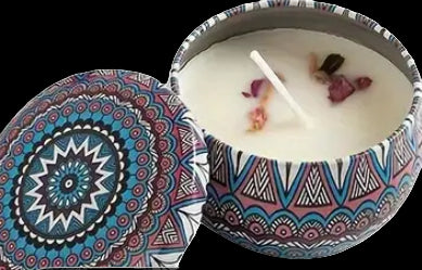 Dried flower scented candle