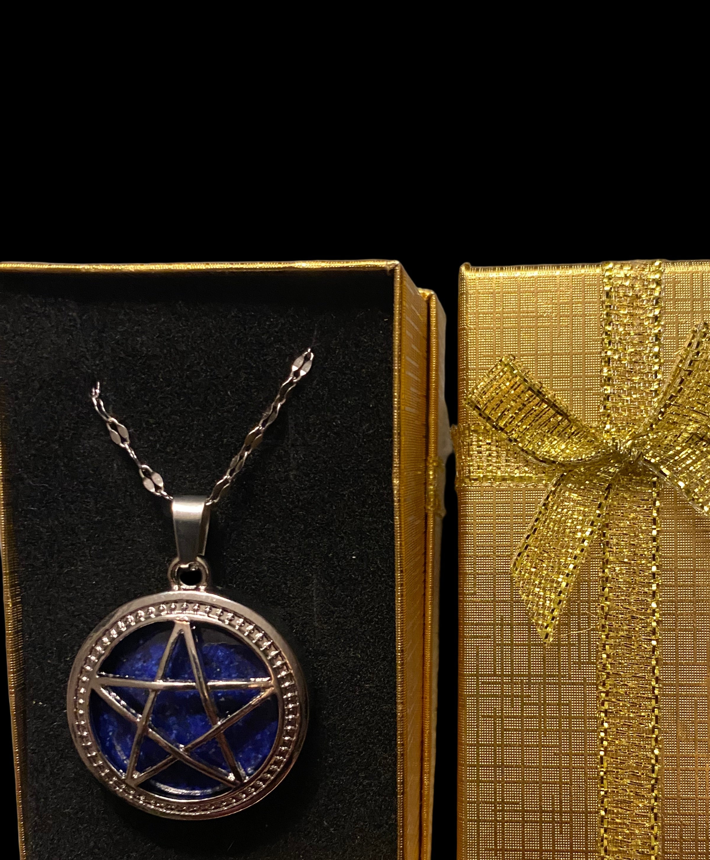 Star silver and stone pendant