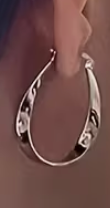 Sterling silver oval hoop earrings