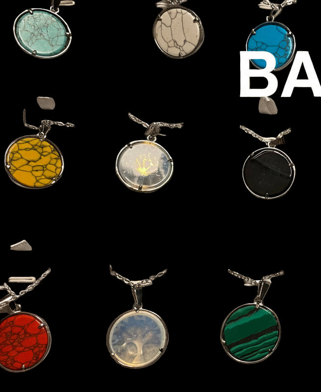 Tree of Life silver and stone pendant